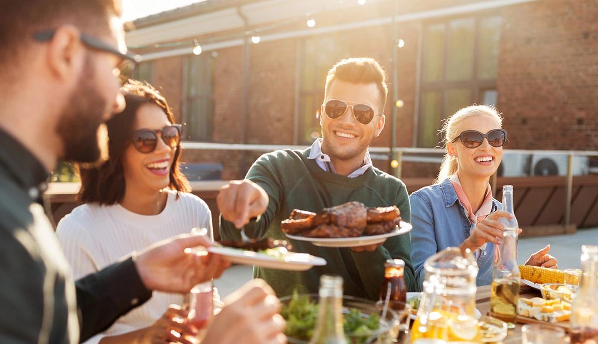 friends outside at a barbeque