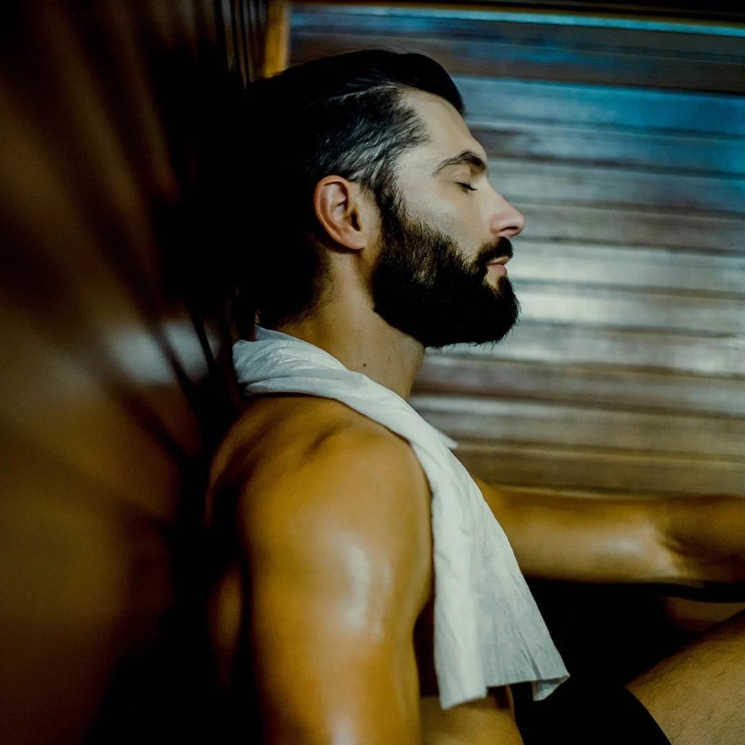 man in spa